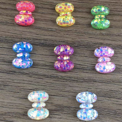 Colorful Bow Tie Sequins Resin Accessories Rhinestone Cut Surface Children's Shoes Flower Material Hair Accessories Hair Ring Ring Ornament Accessories