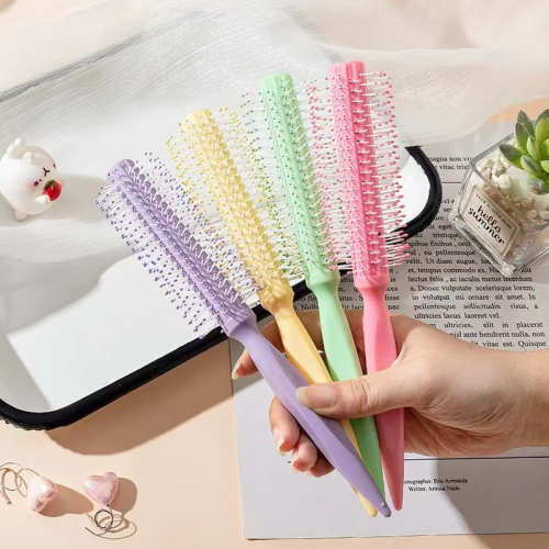 comb ms. long hair rolling comb round round brush household fluffy high skull top shape pointed tail handle hair curling comb
