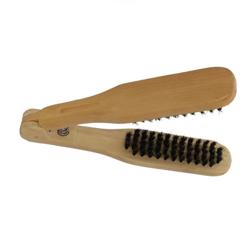 v-shaped clamp comb bristle hair curling comb high temperature resistant anti-static hemwood head hair tidying comb