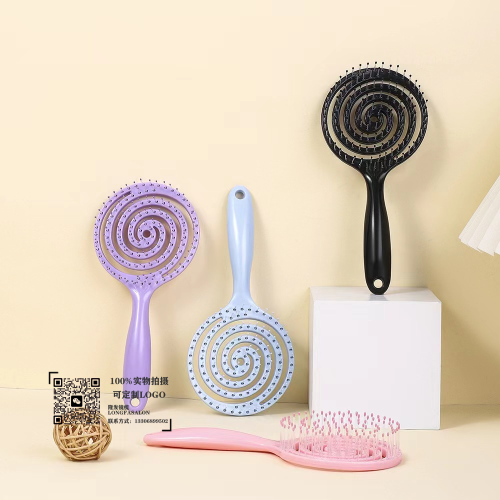 spot goods internet celebrity vent comb head massage comb fluffy shape comb hairdressing comb new hollow comb lollipop comb