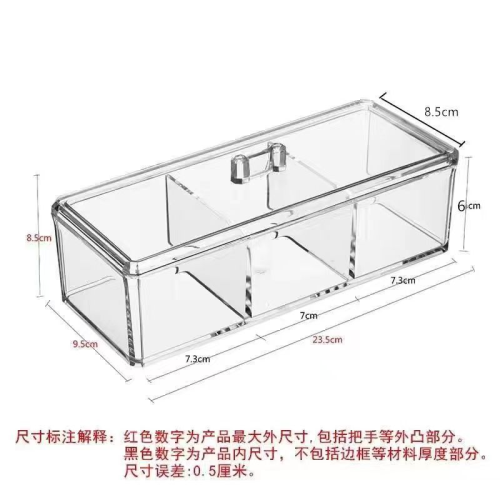 Household Tea Bag Storage Box Office Compartment Stackable Dustproof Cover Storage Acrylic Multifunctional Storage Box