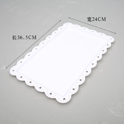 European-Style Plastic Tray Mousse Dinner Plate Tray Rectangular Cake Plate Pastry Dessert Plastic Tray Put Cup Snack Plate
