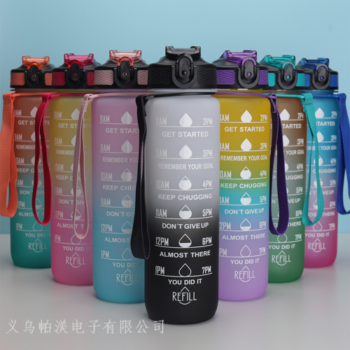 2023 New Simple Plastic Two-Tone Gradient Water Cup Fashion Portable Large Capacity Portable Fitness Sports Cup Summer