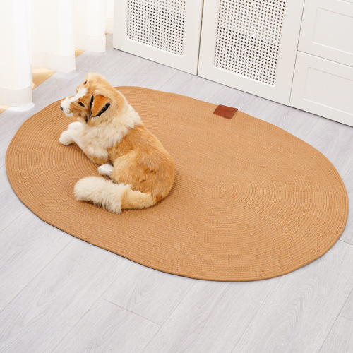 编绳地垫棉绳客厅卧室床边脚垫编织椭圆形可定制