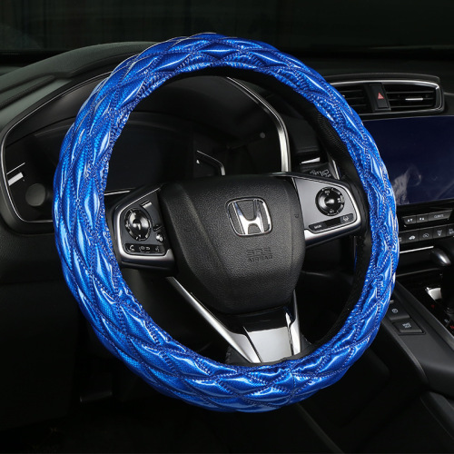 跨境新款菱格纹把套汽车方向盘套泡芙跨境批发四季通用汽车把套