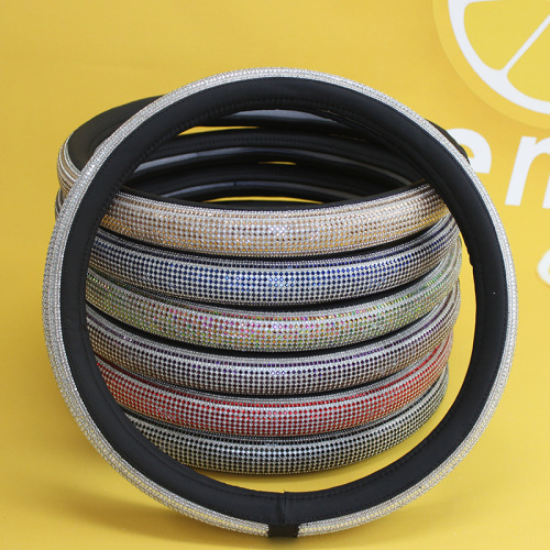 厂家批发方向盘套镶钻款四季通用防滑汽车把套跨境亚马逊方向盘套