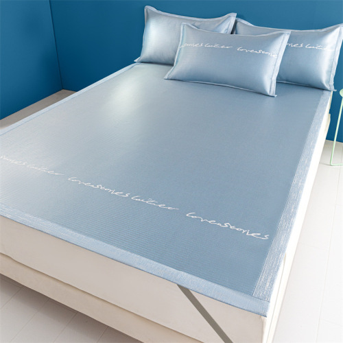 夏季冰丝凉席三件套高端可机洗水洗裸睡防滑软席空调席