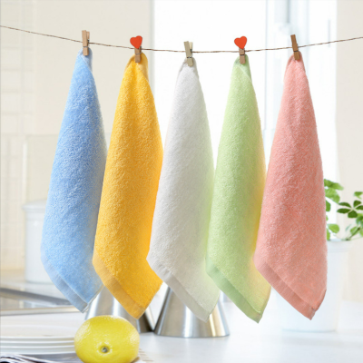 Bamboo Fiber Face Towel Absorbent Towel Kindergarten Small Square Towel Kids' Towel Wash Towel Face Cloth Handkerchief