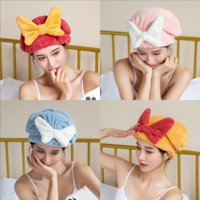 Hair-Drying Cap Shower Cap Bath Towel Towels Quick-Drying Cap Princess Hat Absorbent Towel Coral Velvet Headscarf