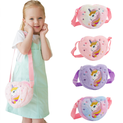 Plush Bag Unicorn Children's Bags Crossbody Bag Shoulder Bag Mobile Phone Bag Outdoor Bag dies' Bag Baby Bag