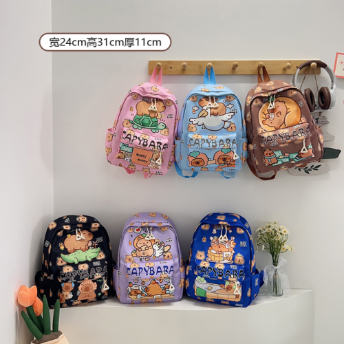 卡皮巴拉双肩包背包卡通书包学生背包幼儿园书包旅行包