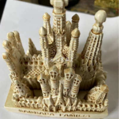 World Famous Architecture Spanish Barcelona Cathedral Holy Family Hall Resin Crafts Three-Dimensional Building Ornaments