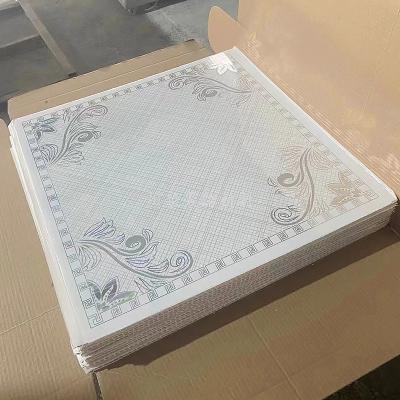 [Pvc Ceiling Square Plate] Home Decoration Tooling Ceiling Pinch Plate Trim Board 600*600 in Stock Wholesale