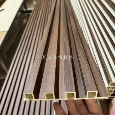 Grating Plate WPC Indoor Bamboo and Wood Grille Wall Protection Great Wall Board Fiber Grating Plate Balcony Ceiling Material