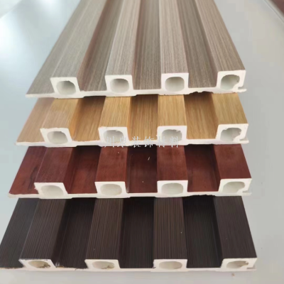 Bamboo Fiber Grating Plate WPC Gushan Wallboard Decoration Material Factory Direct Wood-Plastic Plate PVC Wallboard