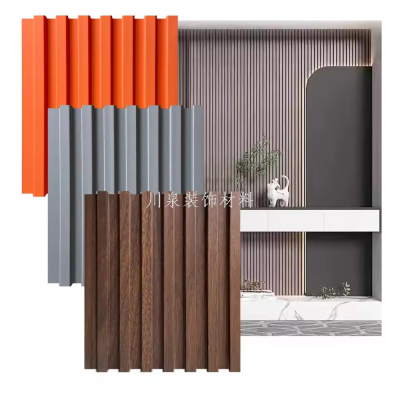 WPC Indoor Bamboo and Wood Grille Grating Plate Wall Protection Great Wall Board Fiber Grating Plate Balcony Ceiling Material