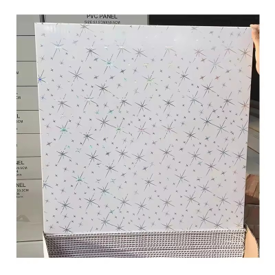 Factory Pvc Ceiling Board Pvc Square Plate 600*600 Square Plate Plastic Decoration Ceiling Material Plastic Steel Plate Engineering Boards