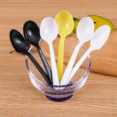 Disposable Spoon Tableware Thickened Plastic Frosted Independent Packaging Porridge Spoon Takeaway Dessert Spoon Packaging Fast