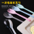 Factory Wholesale Dessert Spoon Cake Fork Spoon Plastic Fork Disposable Fork Spoon Independent Packaging Thickened Frosted Material