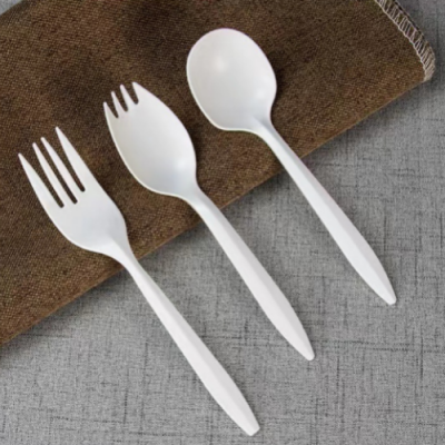 Foreign Trade Export Ps Knife, Fork and Spoon Thickened Long Handle Plastic Hard High-Grade Thickened Soup Spoon Fork Western Tableware