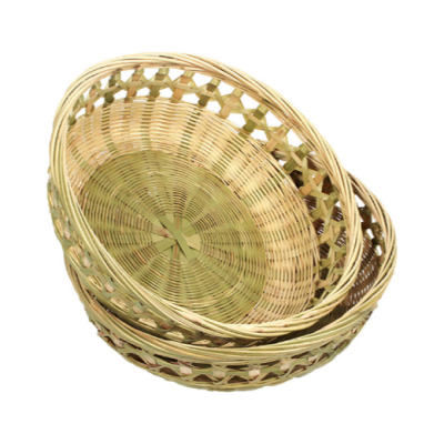 Hollow Handmade Bamboo Basket Handmade Bamboo Products Bamboo Basket Steamed Bread Basket Vegetable Washing Fruit Basket Storage Drain Basket