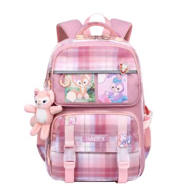 Factory Direct Sales Spot Leisure Bag Primary School Student Schoolbag Plaid Backpack Foreign Trade Cross-Border Bag One Piece Dropshipping Schoolbag