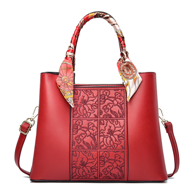 Solid Color Printing Silk Scarf Handbag Trendy Women's Bags Large Capacity Versatile Shoulder Messenger Bag Female Cross-Border One Piece Dropshipping