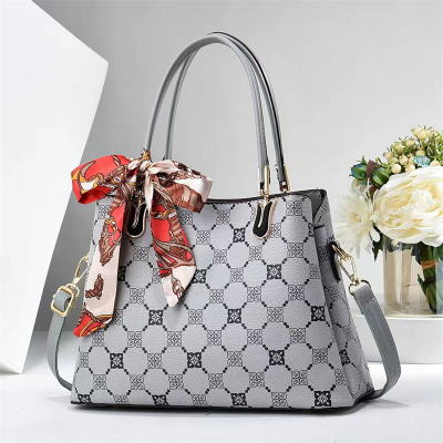 Silk Scarf Printing Large Capacity Bag Trendy Women's Bags New Bag Casual Bag Shoulder Bag Pu Bag Women's Handbag Women