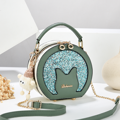 New Sequined Rabbit Small round Bag Chain One-Shoulder Crossboby Bag Trendy Women's Bags Fashion Handbag One Piece Dropshipping