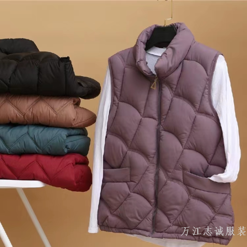 women‘s vest winter new outdoor down cotton vest all-matching korean style loose inner clothing warm cotton vest spring and autumn
