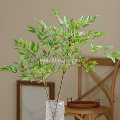 Common Nandina Artificial/Fake Flower Furnishings Internet Celebrity Ins Simulation Green Plant High-End Artificial Plant Decoration Indoor B & B