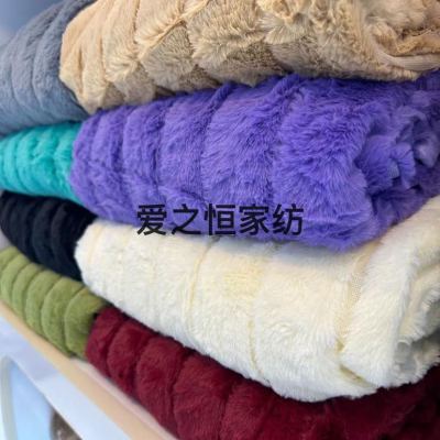 Simple Imitation Rabbit Fur Double-Layer Blanket Cover Blanket Thick Rabbit Blanket Bedroom Office Blanket Air Conditioning Blanket Straight Solid Color