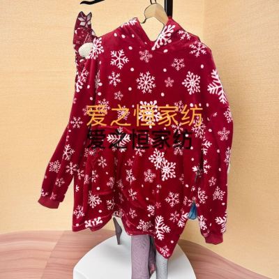 Flannel New Christmas Lazy Pajamas Foreign Trade Hot Selling Product Holiday Warm Wholesale Home Amazon Gift