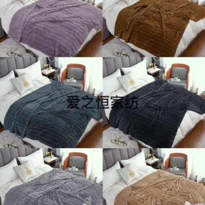 New Big Bamboo Blanket New Flannel Coral Fleece Custom in Stock Foreign Trade Hot Sale Blanket Bed Sheet Plain Color