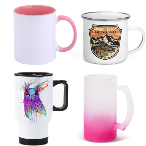 thermal transfer sublimation coated cup enamel cup 10 oz stainless steel double cup 8cm 9-edge 11 mug