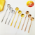 410 Stainless Steel Small round Spoon Creative Gold-Plated Color Golden Dessert Coffee Spoon Long Handle Ice Spoon Fruit Spoon