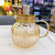 Crystal Borosilicate Glass Teapot Stainless Steel Cover Amber Glass Stripe Nozzle Teapot