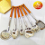 201 Stainless Steel Kitchenware Bulk Stainless Steel + Wooden Spatula Soup Spoon Anti-Scald Handle Cooking Tools