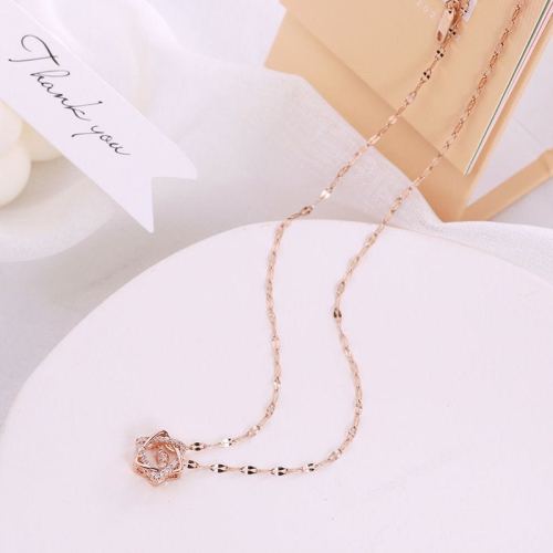 Real Gold Electroplated Korean Style Six-Pointed Star Flexible Series Necklace Micro-Inlaid Fine Diamond Flexible Clavicle Necklace