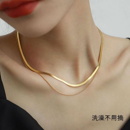 Double Layer Twin Necklace Female Niche Korean Style Fashion Casual Fashion Trendy Temperament Necklace New Sweet Cool