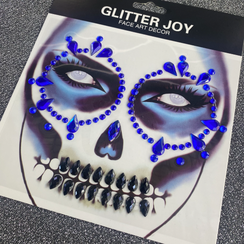 万圣节钻贴亚克力纹身贴大尺寸脸贴音乐节脸部装饰贴纸