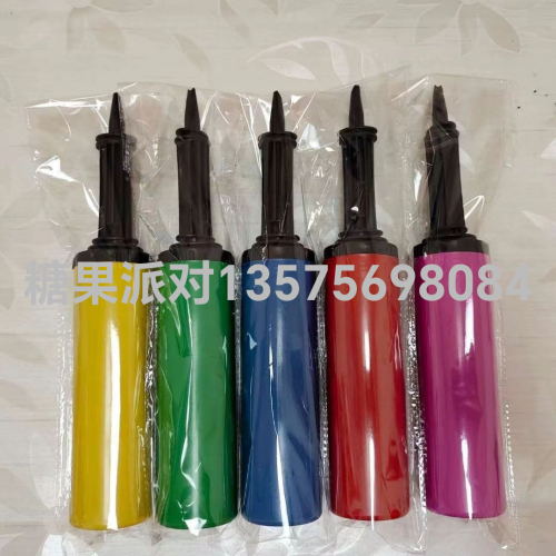 foreign trade colorful balloon pattern hand push tire pump hand push charging cylinder plastic portable air pump balloon pump tire pump