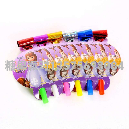 girls‘ series children‘s cartoon birthday party blowouts party horn birthday party atmosphere funny props whistle