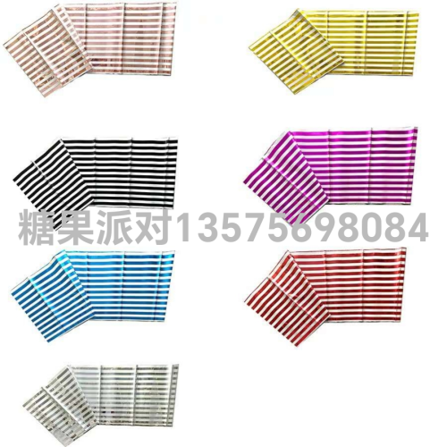 cssic vertical stripe color bronzing aluminum film tablecloth party birthday party scene decorative waterproof anti-fouling tablecloth