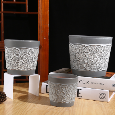 Factory Ceramic Succulent Breathable Flower Pot Nordic Simple Pot Fresh Indoor Retro Thumb Pot Wholesale Cross-Border