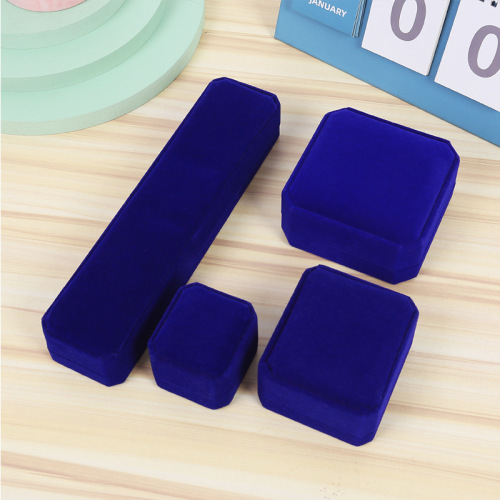 批发粉灰首饰盒 绒布圆角柔软戒指项链手镯珠宝首饰盒 包装盒