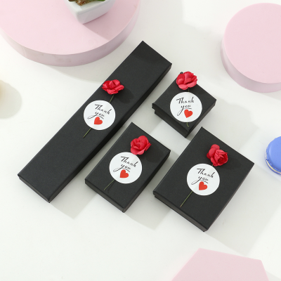 Spot Rose Tiandigai Black Card Jewelry Box Bracelet Box Necklace Box Ring Box Earrings Ear Studs Accessories Packing Box