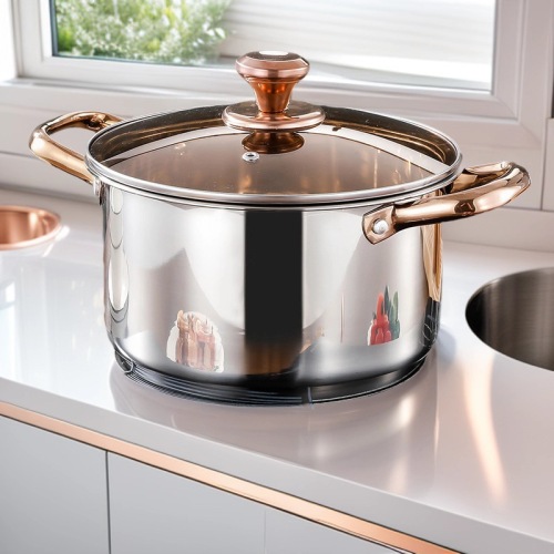 汤锅加厚不锈钢家用辅食锅煲汤锅电磁炉锅蒸锅双耳锅奶锅炖锅