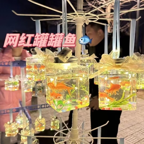 Jar Fish Plastic Square XINGX Luminous Douyu Jar Bottle Xiaohongshu Internet Celebrity Night Market Fantastic Stall Machine Gift