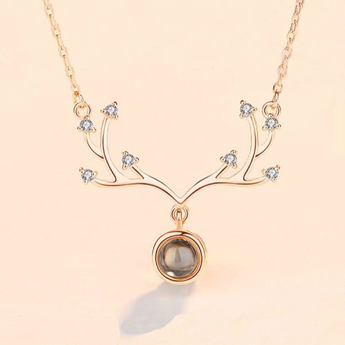 A Deer Has Your Necklace Female Fashion Net Red Ins projection Hundreds of Languages Clavicle Chain Wild Korean Factory Direct Wholesale